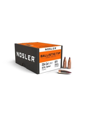 Nosler Ballistic Tip Varmint Bullets.204 cal.204" 40 gr SBT-SB 250/ct