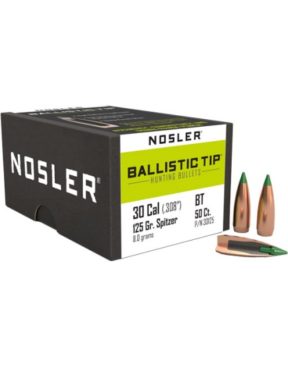 Nosler Bullets 30 Caliber .308 125 Grain Ballistic Tip 50 Count