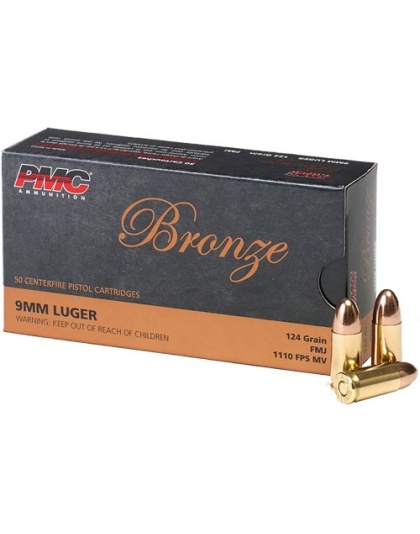 PMC 9 mm Luger 124 Grain Full Metal Jacket 50 Rounds 20 Boxes per Case