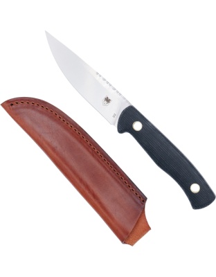 Cobratec Knives Koonsman 4" Fixed Blade Black D2 with Leather Sheath