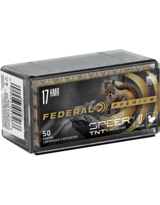 Federal 17HMR 17 Grain Speer Tnt 2530 Feet Per Second 50 Rounds