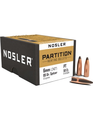 Nosler Bullets 6 mm.243 85 Grain Partition 50 Count