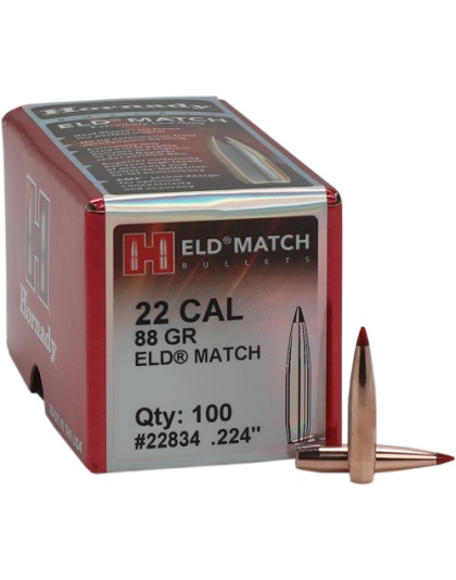 Hornady Bullets 22CAL.224 88 Grain ELD-M Match 100 Count 25 Boxes per Case