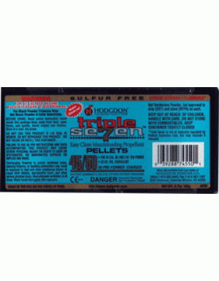 Hodgdon Triple Seven 50 Grain Pell 45 Caliber 50-Pack 12-Pack/Cs