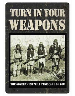Rivers Edge Tin Sign 12"X17" "Turn in Your Weapons"