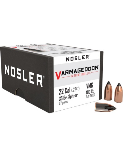 Nosler Bullets 22 Caliber.224 35 Grain Varmageddon Tipped 100 Count