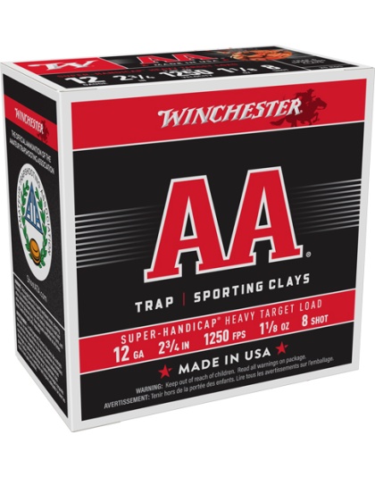 Winchester Ammunition AA 12 Gauge 2.75" 1-1/8 Ounce #8 1250 Feet Per Second 250 Rounds Case