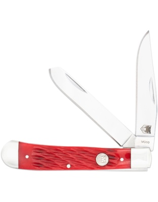 Cobratec Knives Trapper Two Blade G-10 Red/Stainless Steel Slip Joint