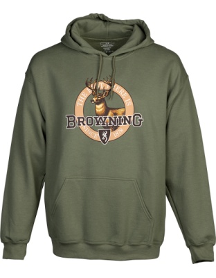Browning Hoodie Vintage Emblem Whitetail Green Large