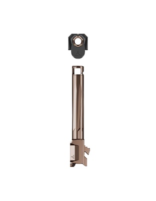 Radian Afterburner and Ramjet Micro Compensator and Ported Handgun Barrel for Glock G43x Bronze