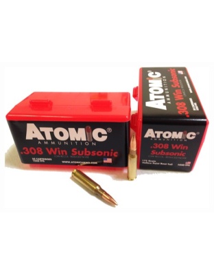 Atomic Ammunition .308 Winchester (308 Win) 175 Grain Subsonic BTHP 50 Rounds