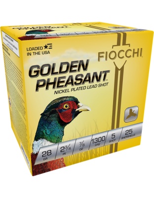 Fiocchi Golden Pheasant 28 Gauge 2.75" 7/8 Ounce #5 25 Rounds 10 Boxes per Case