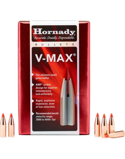 Hornady Bullets 22 Caliber .224 55 Grain V-Max with Cannelure 100 Count