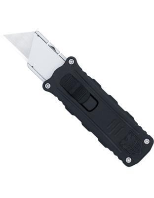 Cobratec Knives Side Button Out-the-Front 1.75" Black/Silver Utility Knife