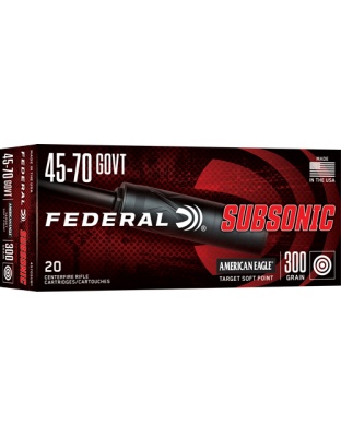 Federal 45-70 Gov 300 Grain Sp Subsonic 20 Rounds