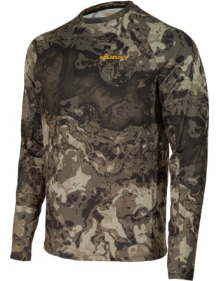Muddy Apparel Base Layer Crew Top Veil Canyon Grey Large