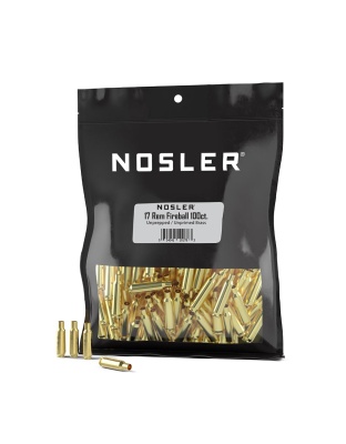 Nosler Unprimed Unprepped Brass Rifle Cartridge Cases.17 Rem Fireball NOS HS 100/ct (BULK)
