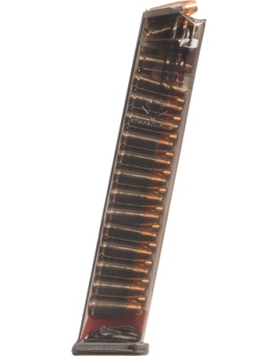 Elite Tactical Systems Group Ets Magazine for Glock 9 mm 27 Rounds Carbon Smoke Fit 17/19/26