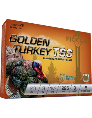 Fiocchi Golden Turkey Tss 20 Gauge 3" 1-3/8 Ounce #9 5 Rounds 10 Boxes per Case