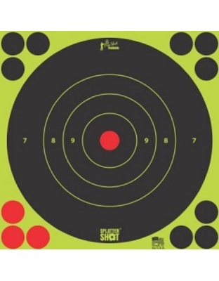 Pro-Shot Products Splatter Shot Target Bullseye 8" Green Peel/Stick 6EA