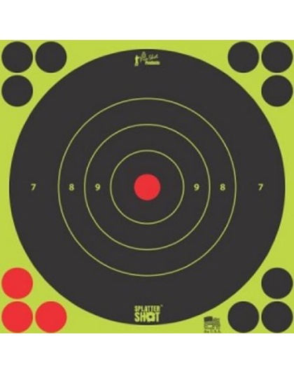 Pro-Shot Products Splatter Shot Target Bullseye 8" Green Peel/Stick 6EA