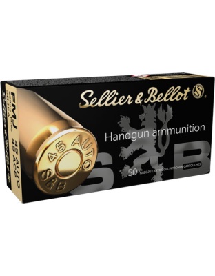 Sellier & Bellot S&b 45 Automatic Colt Pistol 230 Grain Full Metal Jacket-Round Nose 50 Rounds 20 Boxes per Case