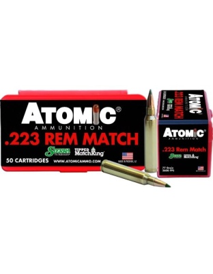 Atomic Ammunition 223 Rem 77 Grain Tipped Matchking 50 Rounds