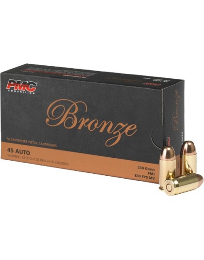 PMC 45 Automatic Colt Pistol 230 Grain Full Metal Jacket-Round Nose 50 Rounds 20 Boxes per Case