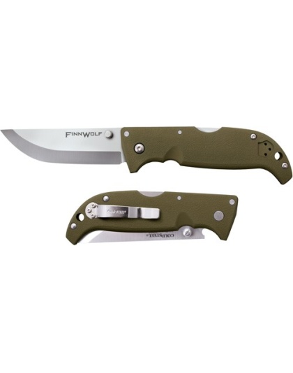 Cold Steel Finn Wolf 3.5" Od Green Clip Folder with Tri-Ad Lck