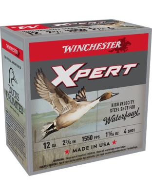 Winchester Ammunition Xpert 12 Gauge 2.75" 1-1/16 Ounce #4 1500 Feet Per Second 25 Rounds 10B/C
