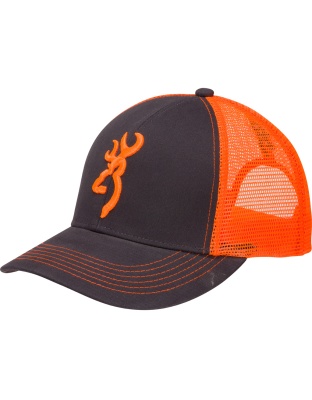 Browning Flashback Hat Charcoal/Neon Orange