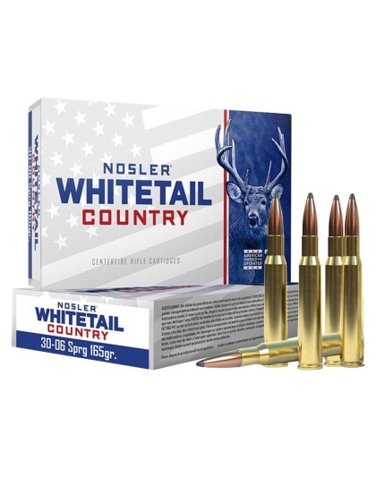 Nosler Whitetail Country Rifle Ammunition .30-06 Sprg 165gr SP 2900 fps 20/ct