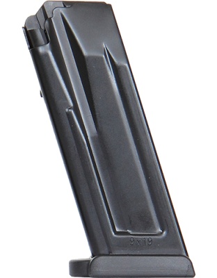 Hk Magazine P30SK/VP9SK 9 mm 10 Rounds Black Steel Flush Plate
