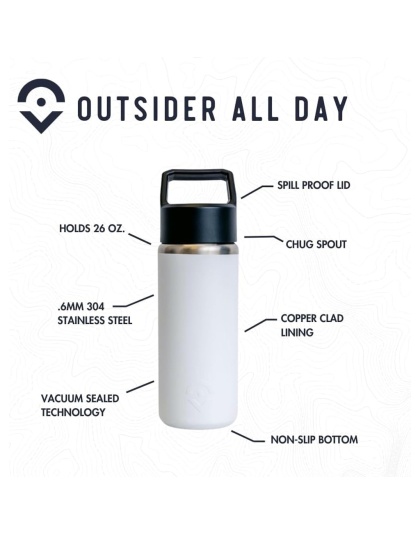 Outsider The All Day Water Bottle White