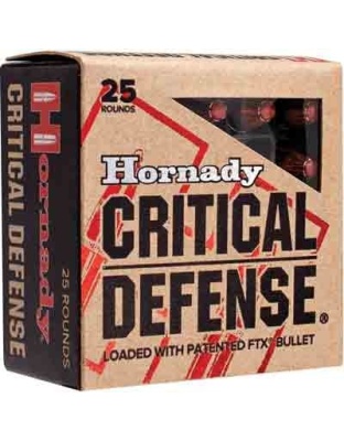 Hornady Critical Defense 38 Special 110 Grain Ftx 25 Rounds 10 Boxes per Case