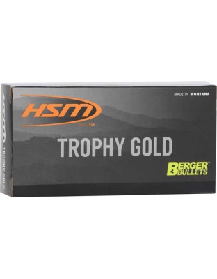 HSM Ammo Trophy Gold 6 mm Arc 95 Grain Berger Vld 20 Rounds 25 Boxes per Case