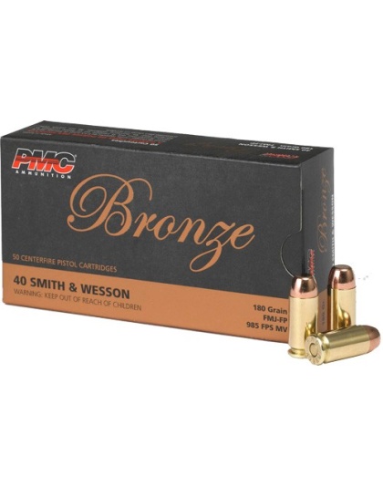PMC 40 S&W 180 Grain Full Metal Jacket Flat Point 50 Rounds 20 Boxes per Case