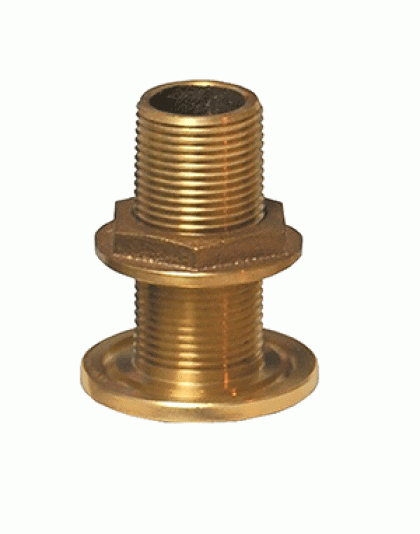 Groco 1/2" Nps Npt Combo Bronze Thru-Hull Fitting with Nut