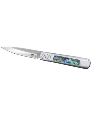 Cobratec Knives Gideon Hidden Release 3" Abalone Inserts Aluminum