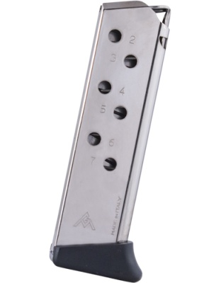 MEC-Gar Magazine Walther Ppk/S.380 Automatic Colt Pistol 7 Rounds Finger Rest Nickel
