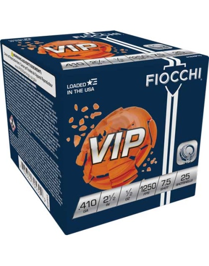 Fiocchi Vip 410 2.5" 1/2 Ounce #7.5 1250 Feet Per Second 250-Round Case