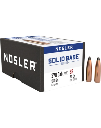 Nosler Bullets 270 Caliber .277 130 Grain Solid Base Sp 50 Count