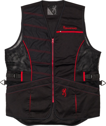 Browning Ace Shooting Vest R-Hand Extra Large Black/Red Trim