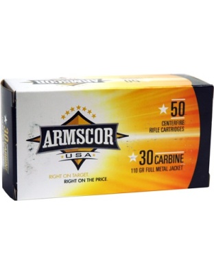 Armscor 30 Carbine 110 Grain Full Metal Jacket 50 Rounds 20 Boxes per Case