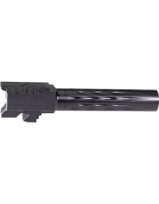 Faxon Firearms Fits Glock 19 Barrel 9 mm Flame Fluted Non Threaded Black