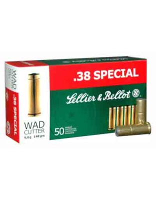 Sellier & Bellot S&b 38 Special 148 Grain Lead Wadcutter 50 Rounds 24 Boxes per Case