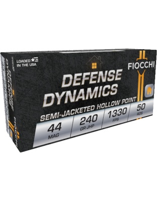 Fiocchi 44 Remington Magnum 240 Grain Jacketed Hollow Point 50 Rounds 10 Boxes per Case