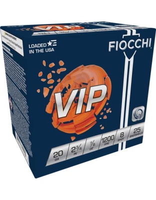 Fiocchi Vip 20 Gauge 2.75" 7/8 Ounce #8 1200 Feet Per Second 250-Round Case