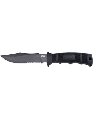 SOG Knife Seal Pup 4.75" Black Serrated with Kydex Sheath