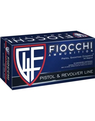 Fiocchi 357 Magazine 125 Grain Jacketed Hollow Point 50 Rounds 20 Boxes per Case